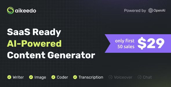 Aikeedo v1.0.0 – AI Powered Content Platform – SaaS Ready (Nulled)